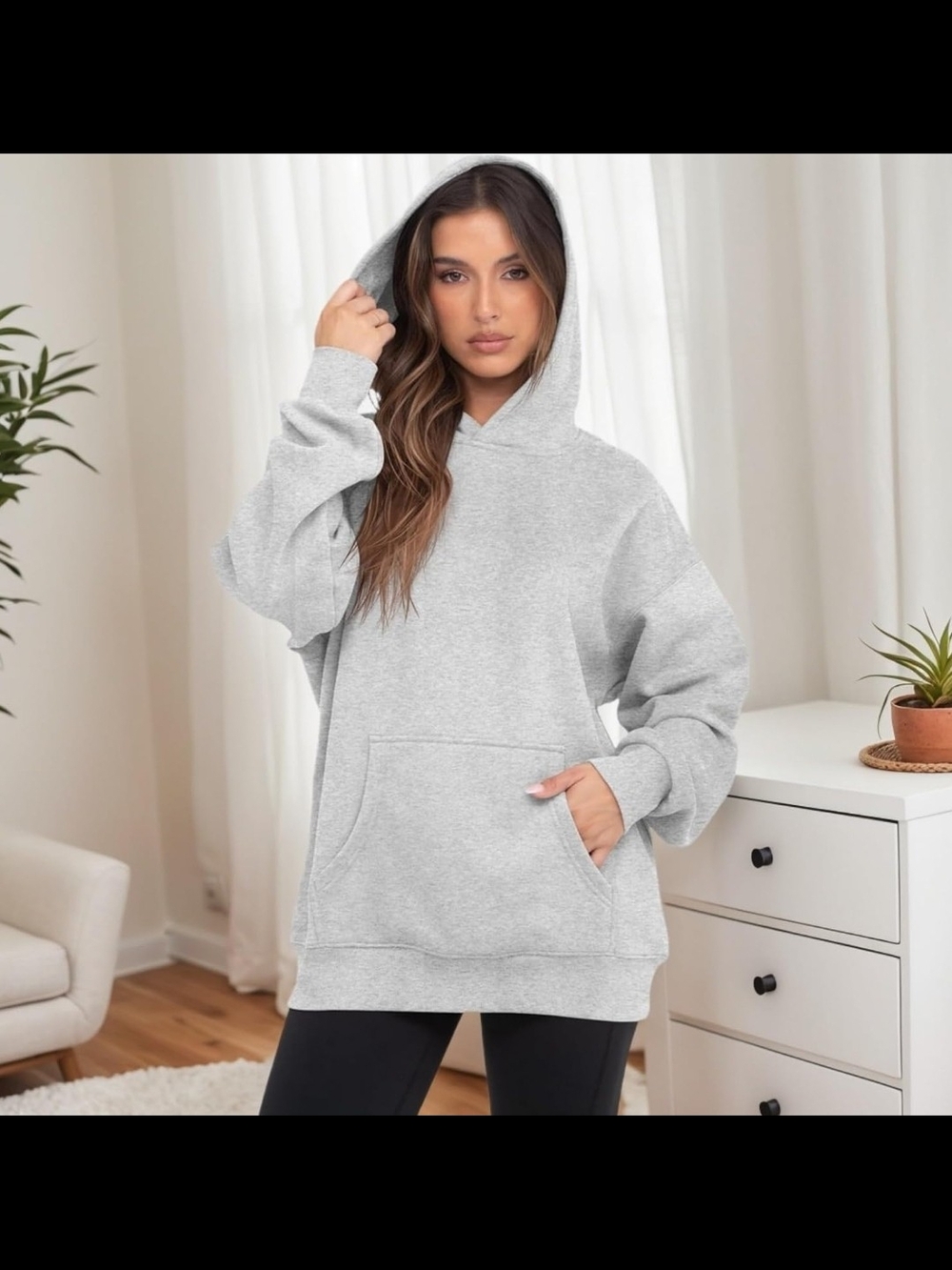 Light Gray Women's Cozy Oversized Hoodie Sweatshirt